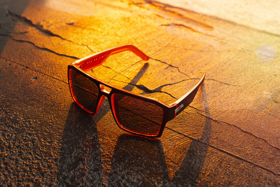 UNIT Sunglasses Vault -  Matte Black Orange Polarised