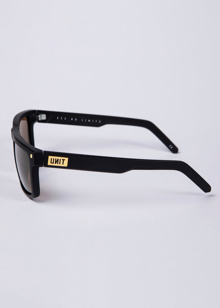 UNIT Primer Sunglasses - Matte Black Gold Polarised