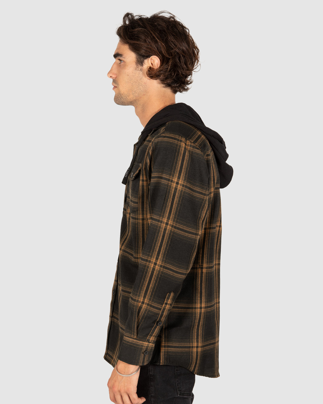 UNIT Chester Mens Hooded Flannel Shirt