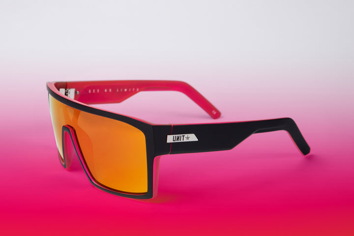 UNIT Sunglasses Command - Matte Black Neo Pink Polarised