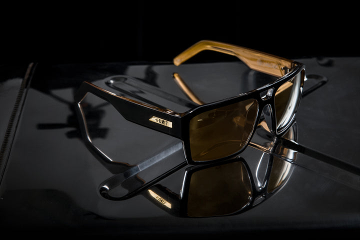 UNIT Sunglasses Vault - Matte Black Gold Polarised